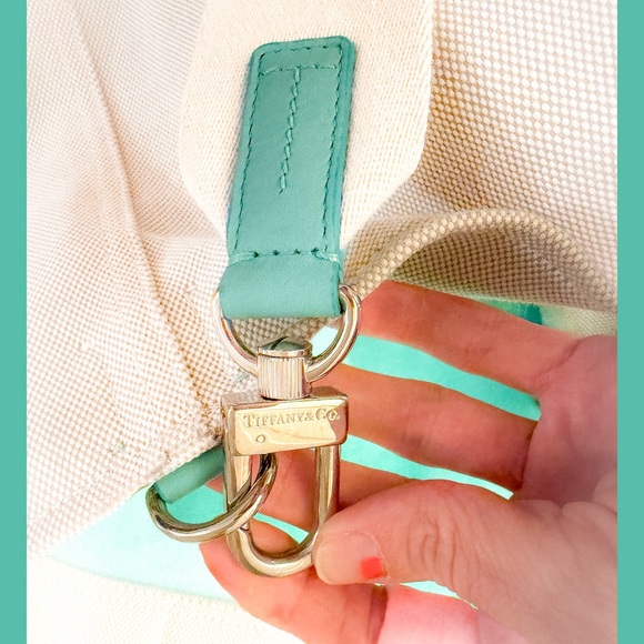 Tiffany & Co. “1837” Canvas/Leather Tote – Beige × Tiffany Blue Accents | RARE - Picture 6 of 10